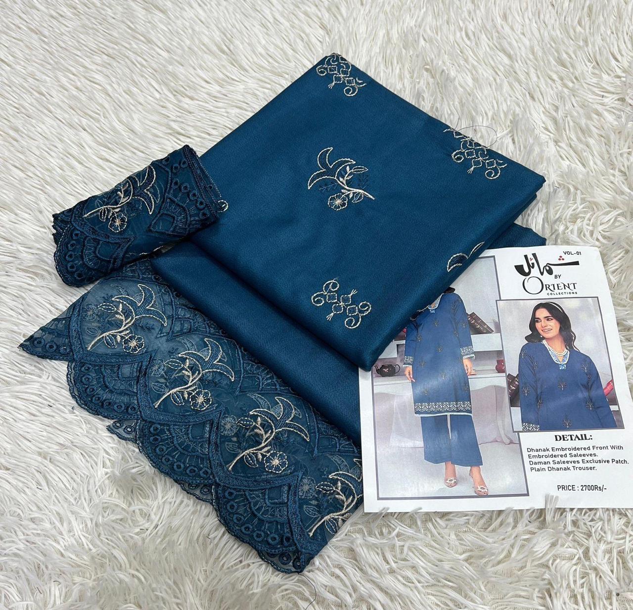 Orient Dhanak Vol–01 | Shumail Embroidered Winter Collection 2025 – Premium 2-Piece Suit