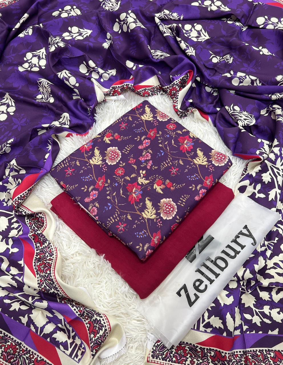 Zelbury Marina 3-Piece Winter Collection 2025 – Printed Marina Suit