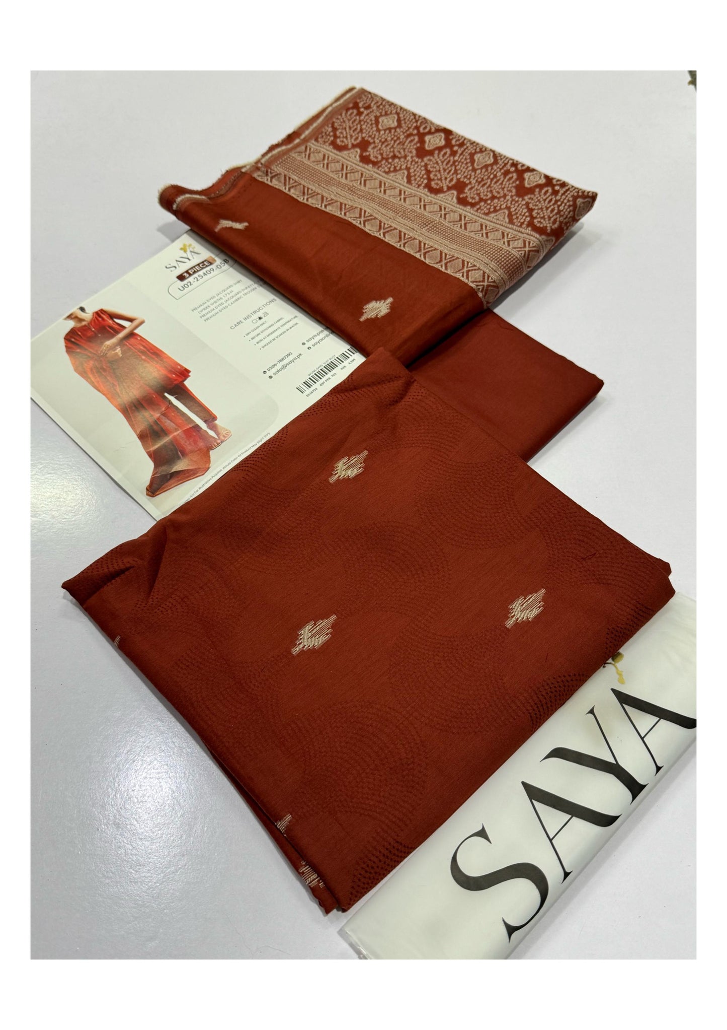 SAYA Jacquard – New Vole Winter Collection 2025 (3-Piece Unstitched Suit)