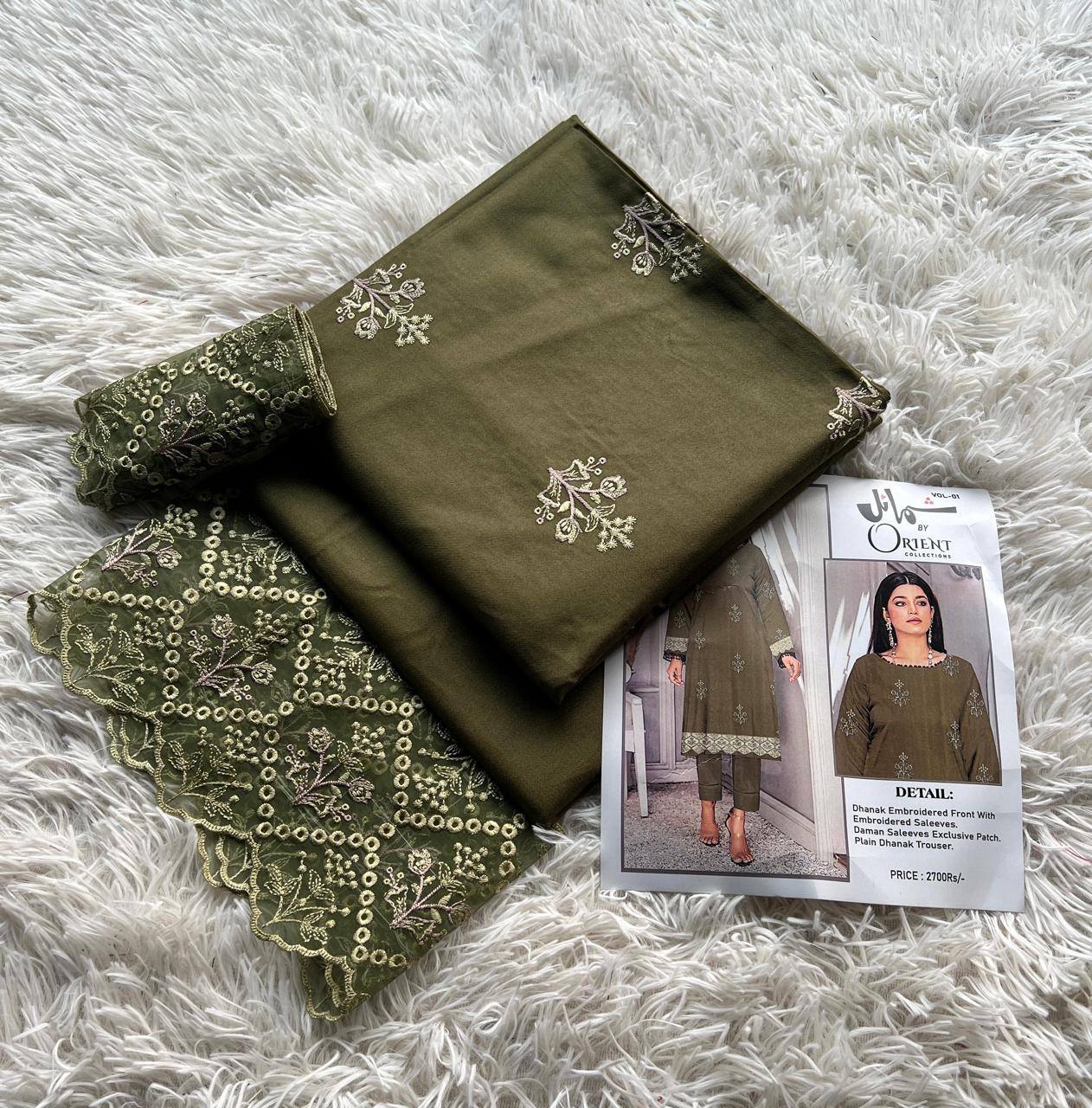 Orient Dhanak Vol–01 | Shumail Embroidered Winter Collection 2025 – Premium 2-Piece Suit