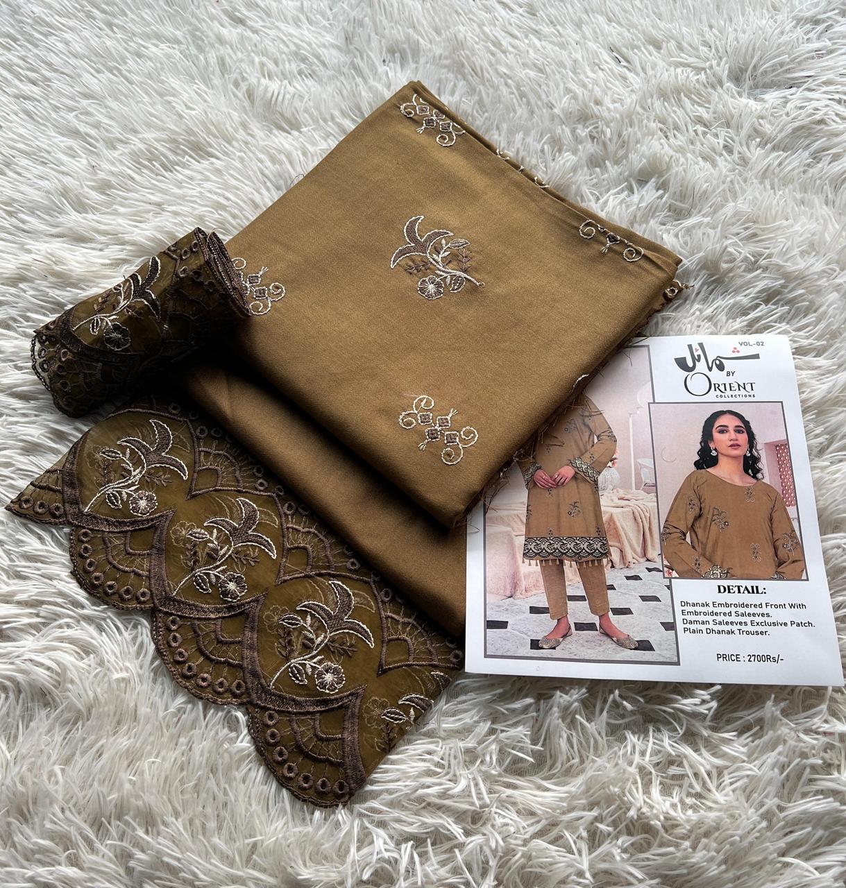 Orient Dhanak Vol–01 | Shumail Embroidered Winter Collection 2025 – Premium 2-Piece Suit