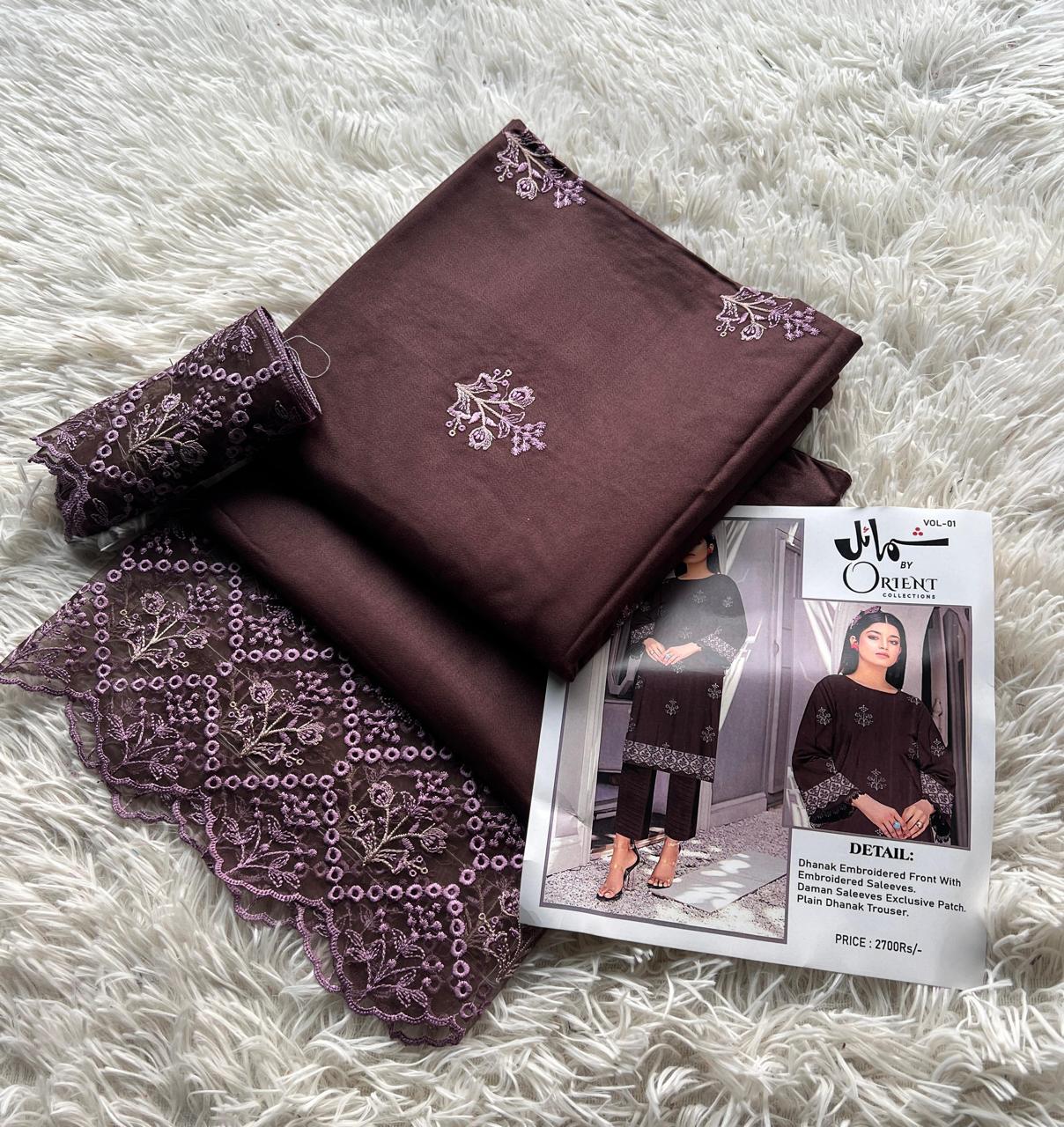 Orient Dhanak Vol–01 | Shumail Embroidered Winter Collection 2025 – Premium 2-Piece Suit