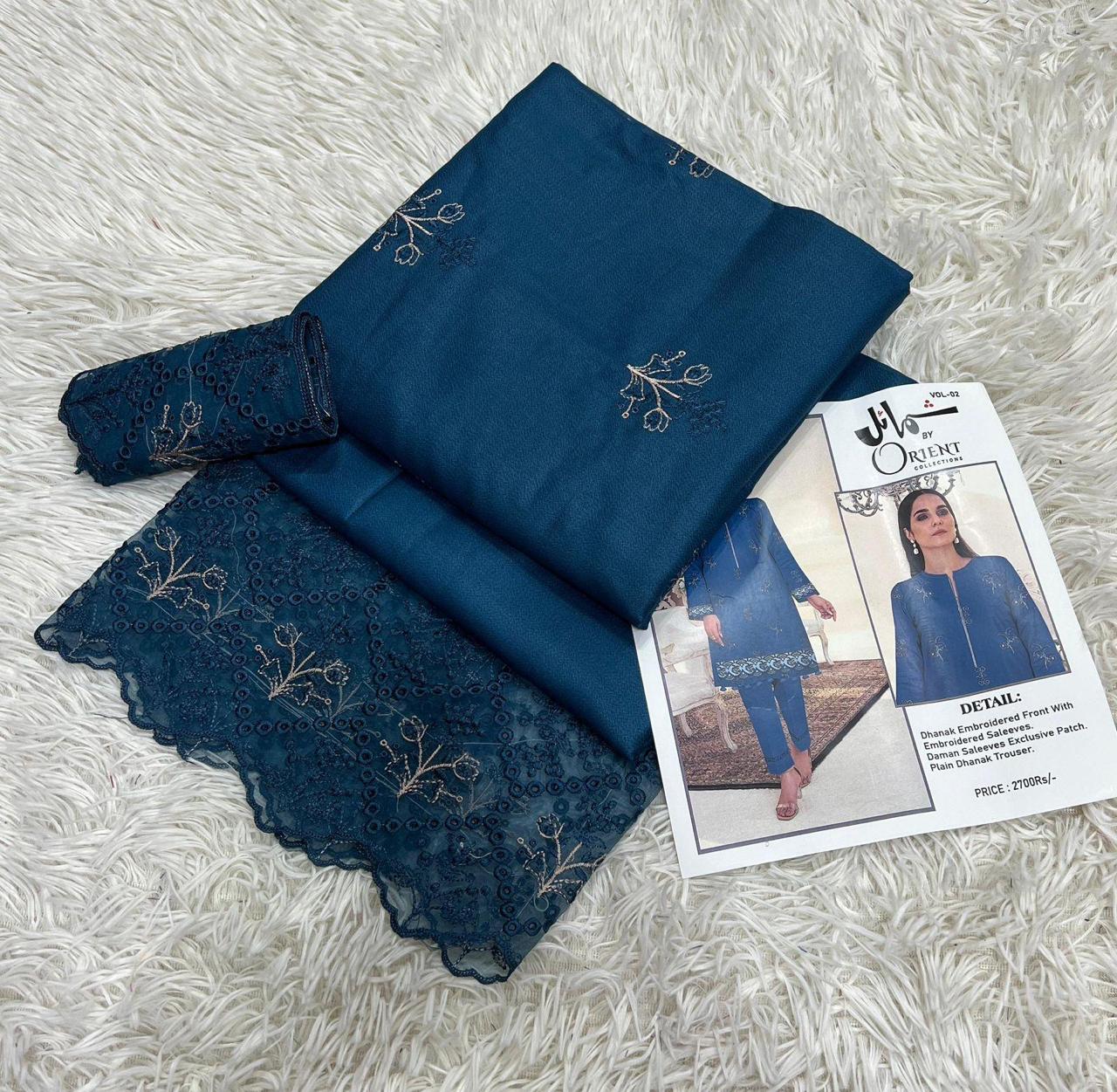 Orient Dhanak Vol–01 | Shumail Embroidered Winter Collection 2025 – Premium 2-Piece Suit