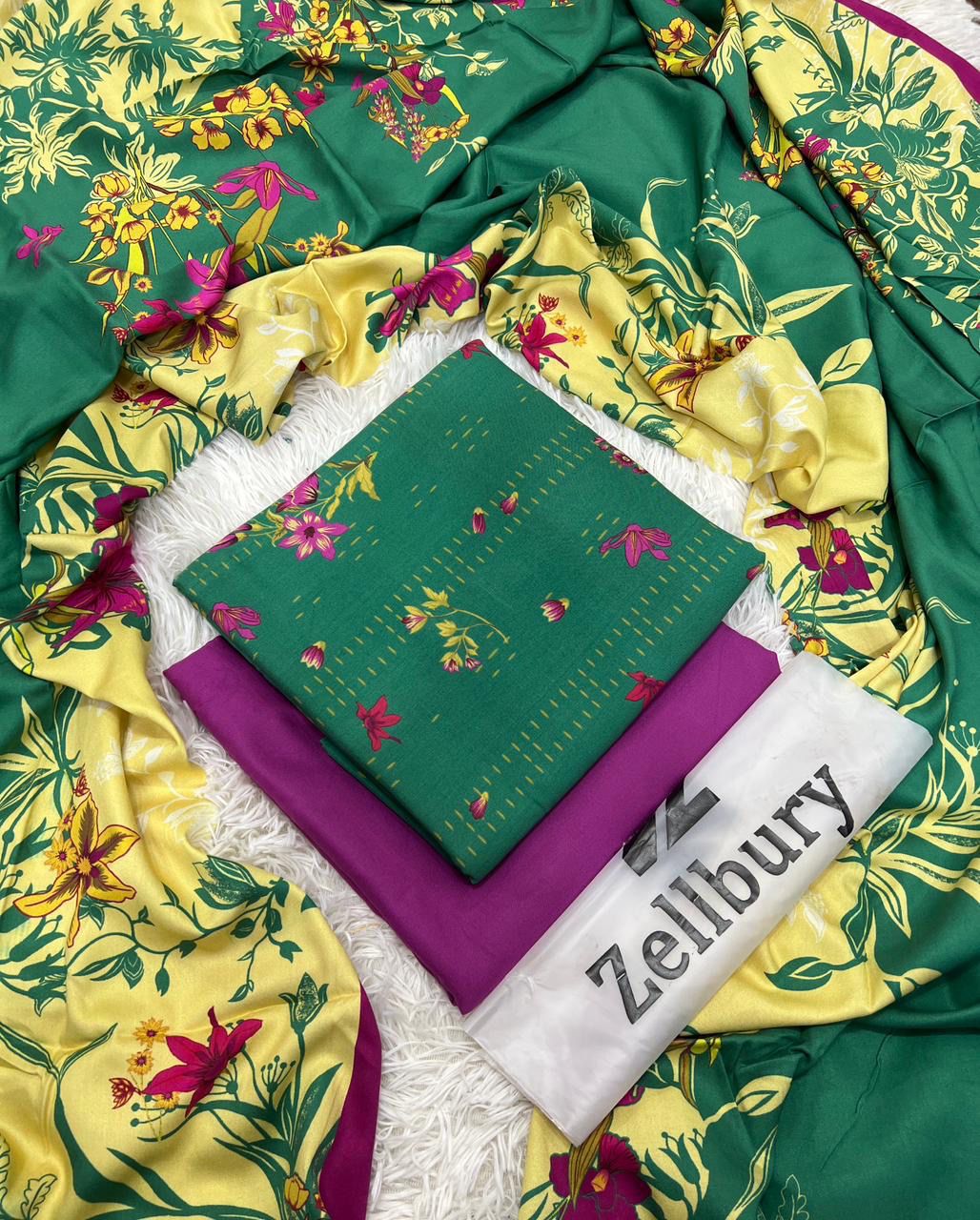 Zelbury Marina 3-Piece Winter Collection 2025 – Printed Marina Suit