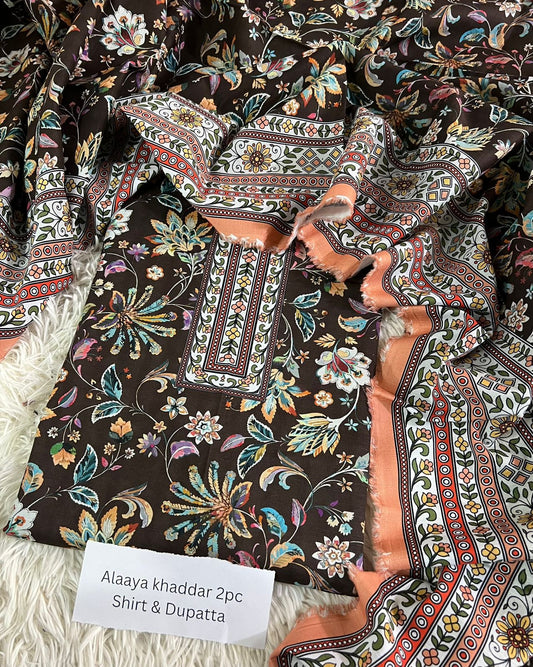 Alaya Khaddar 2-Piece Printed Winter Collection 2025 – Premium Khaddar Suit