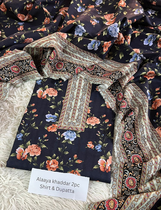 Alaya Khaddar 2-Piece Printed Winter Collection 2025 – Premium Khaddar Suit