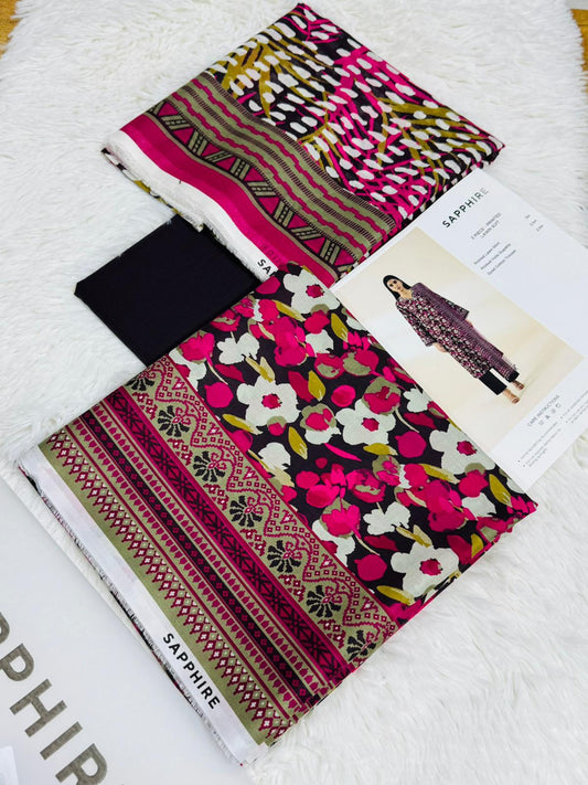 Sapphire Lawn 2026 Vol 1 3-Piece Suit – Printed Lawn Shirt with Dupatta & Trouser
