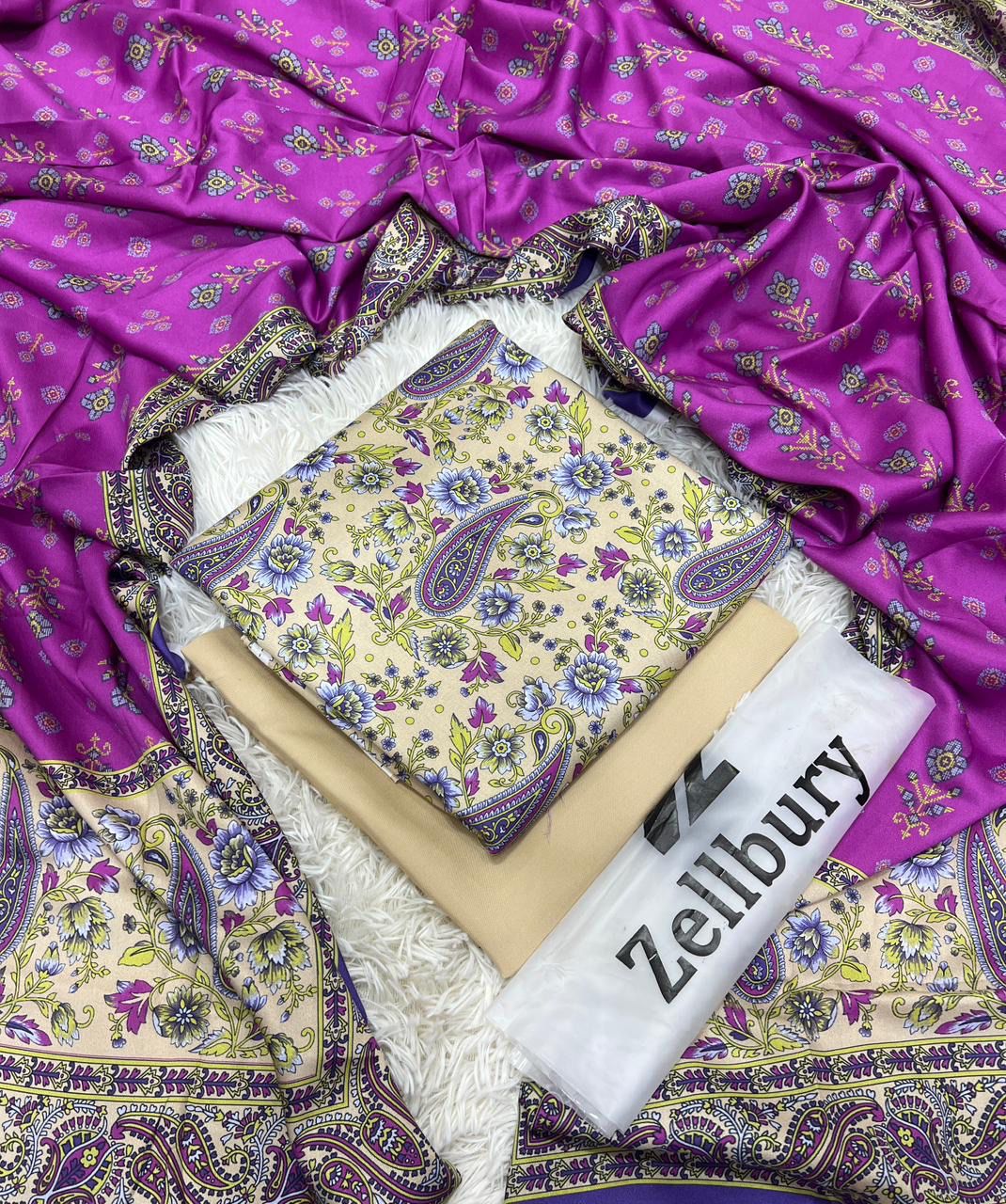 Zelbury Marina 3-Piece Winter Collection 2025 – Printed Marina Suit