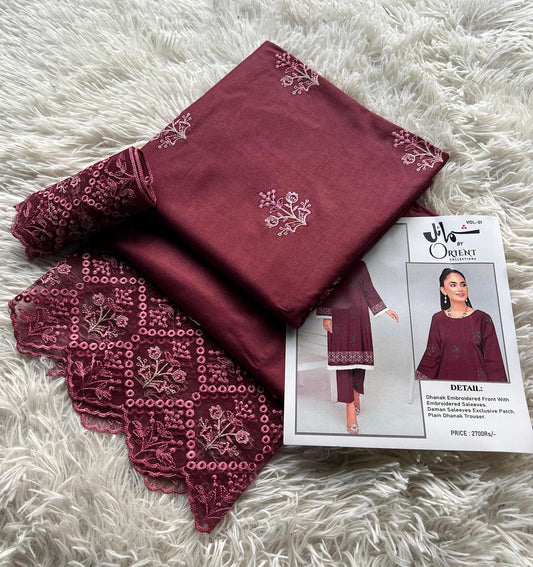 Orient Dhanak Vol–01 | Shumail Embroidered Winter Collection 2025 – Premium 2-Piece Suit