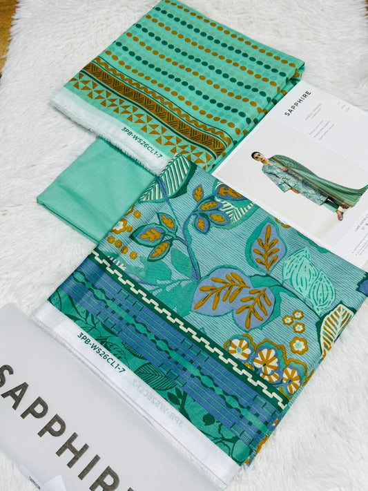 Sapphire Lawn 2026 Vol 1 3-Piece Suit – Printed Lawn Shirt with Dupatta & Trouser