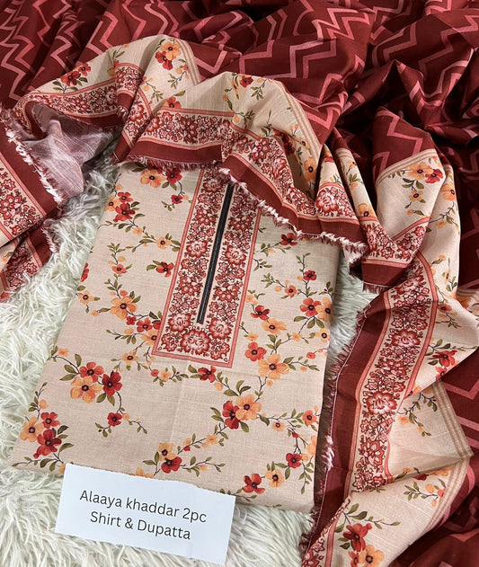 Alaya Khaddar 2-Piece Printed Winter Collection 2025 – Premium Khaddar Suit