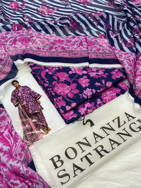 Bonanza Satrangi Lawn 3PC Collection 2026 – Original Outlet Stock