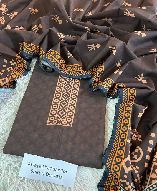Alaya Khaddar 2-Piece Printed Winter Collection 2025 – Premium Khaddar Suit