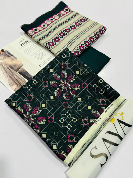 SAYA Jacquard – New Vole Winter Collection 2025 (3-Piece Unstitched Suit)