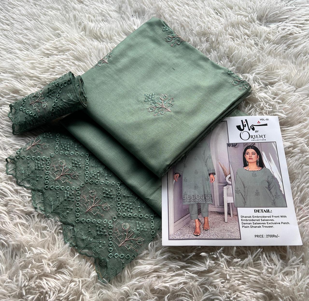 Orient Dhanak Vol–01 | Shumail Embroidered Winter Collection 2025 – Premium 2-Piece Suit