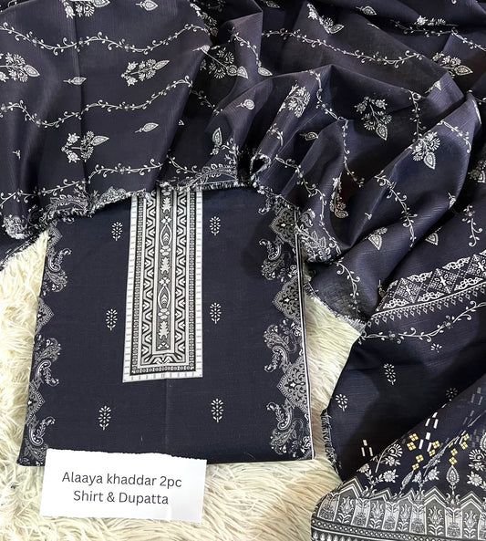 Alaya Khaddar 2-Piece Printed Winter Collection 2025 – Premium Khaddar Suit