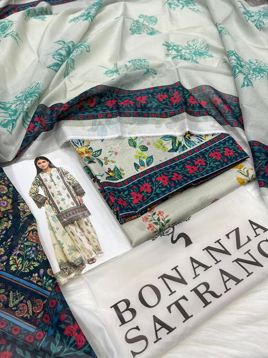 Bonanza Satrangi Lawn 3PC Collection 2026 – Original Outlet Stock