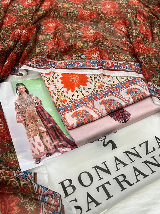 Bonanza Satrangi Lawn 3PC Collection 2026 – Original Outlet Stock
