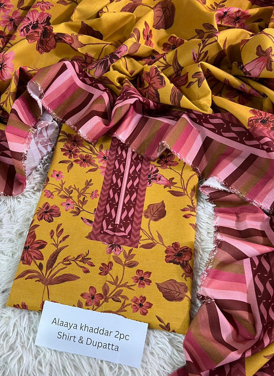 Alaya Khaddar 2-Piece Printed Winter Collection 2025 – Premium Khaddar Suit