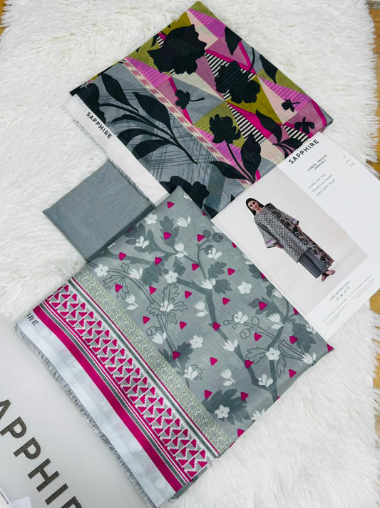 Sapphire Lawn 2026 Vol 1 3-Piece Suit – Printed Lawn Shirt with Dupatta & Trouser