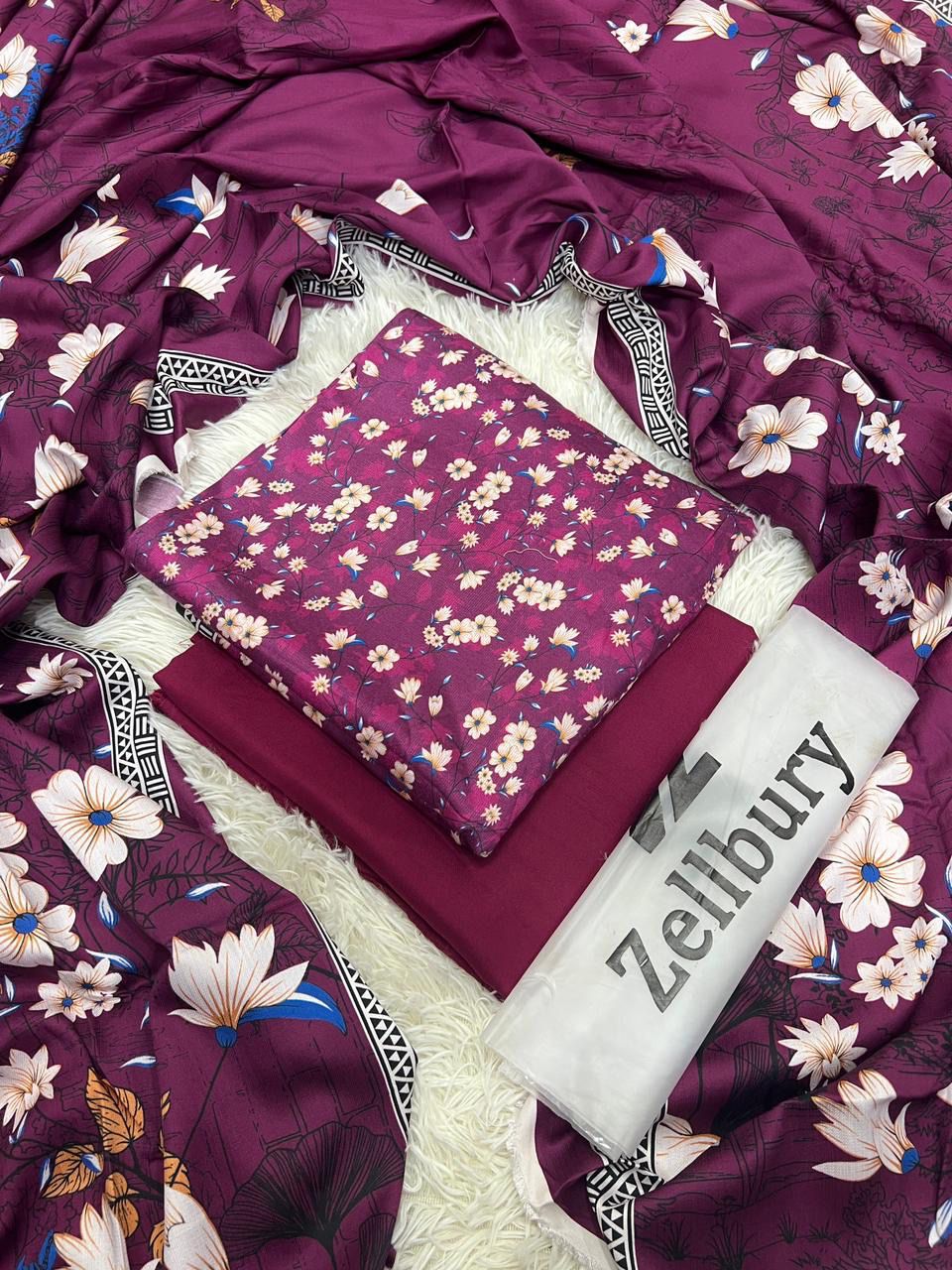 Zelbury Marina 3-Piece Winter Collection 2025 – Printed Marina Suit