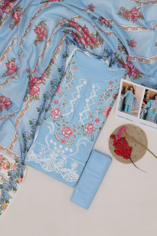 Summer Collection 2026 Lawn 3-Piece Suit – Embroidered swiss voil dupatta Sobia Nazir