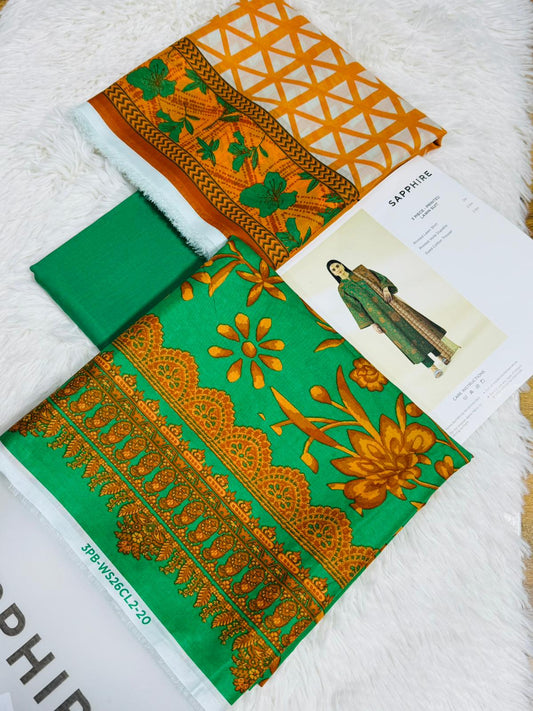 Sapphire Lawn 2026 Vol 1 3-Piece Suit – Printed Lawn Shirt with Dupatta & Trouser