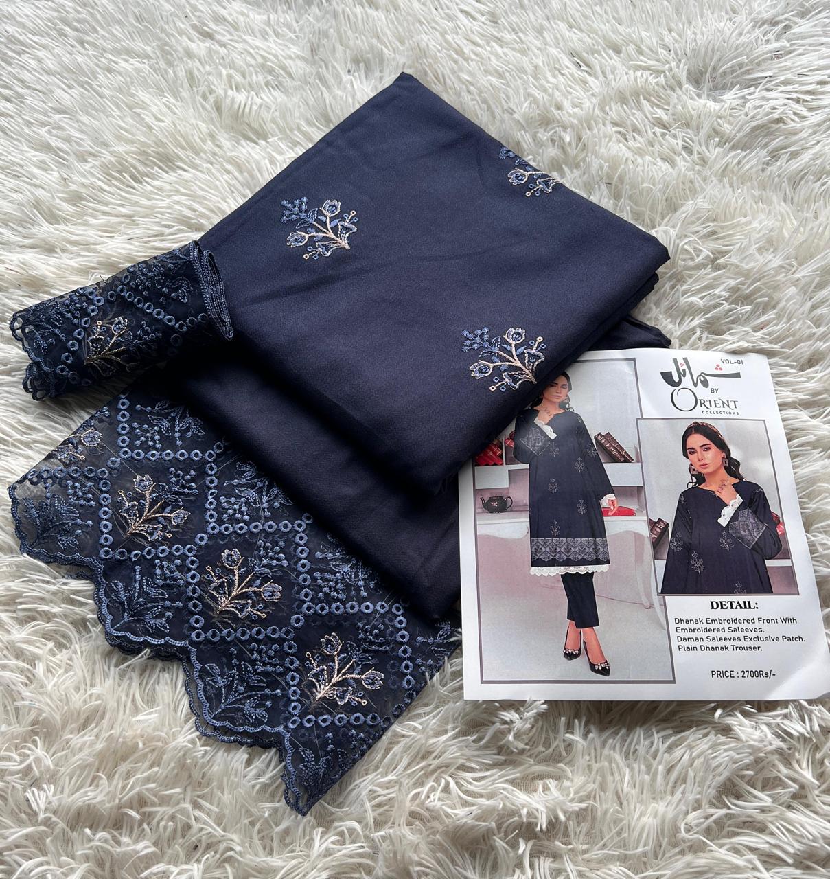 Orient Dhanak Vol–01 | Shumail Embroidered Winter Collection 2025 – Premium 2-Piece Suit
